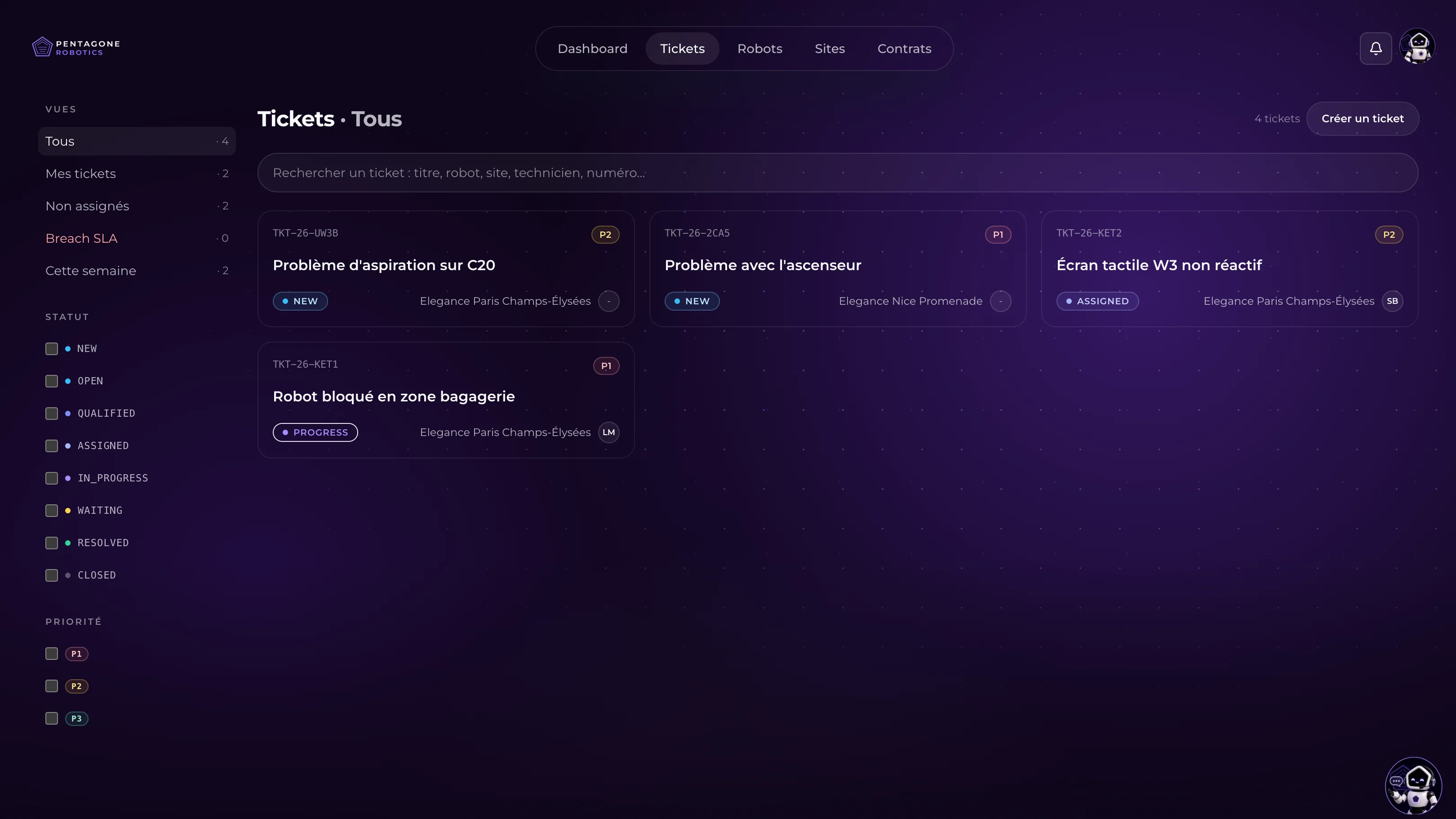 Gestion détaillée d'un ticket client